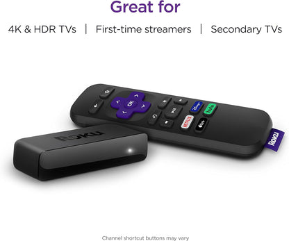 Premiere | HD/4K/HDR Streaming Media Player, Simple Remote and Premium HDMI Cable, Black