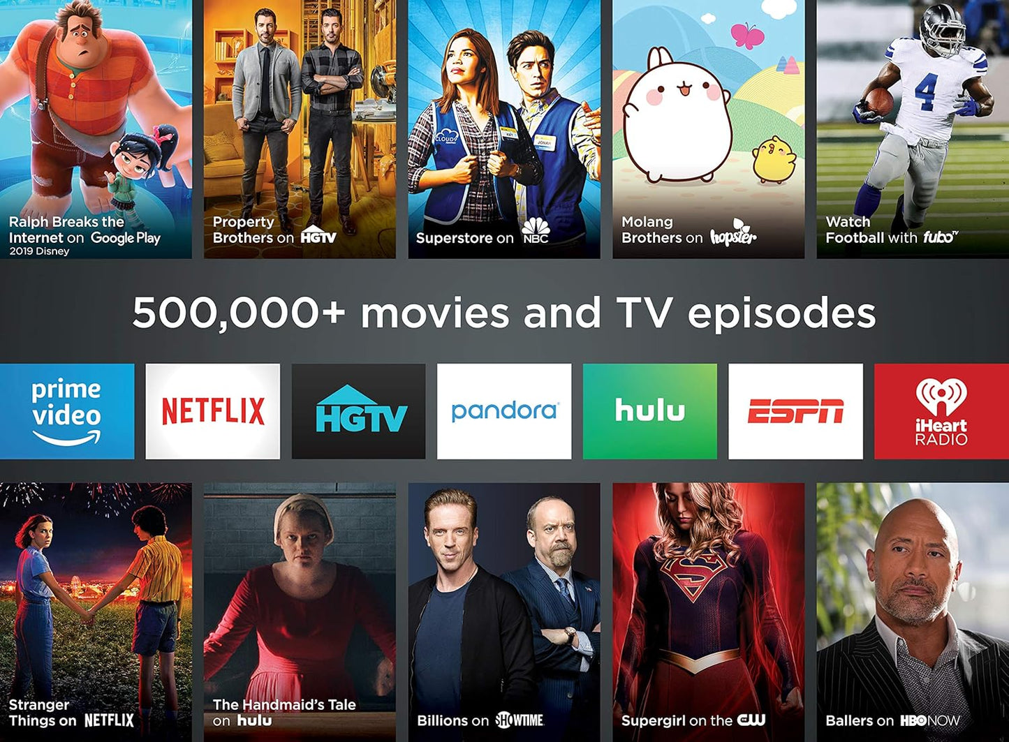 Premiere | HD/4K/HDR Streaming Media Player, Simple Remote and Premium HDMI Cable, Black