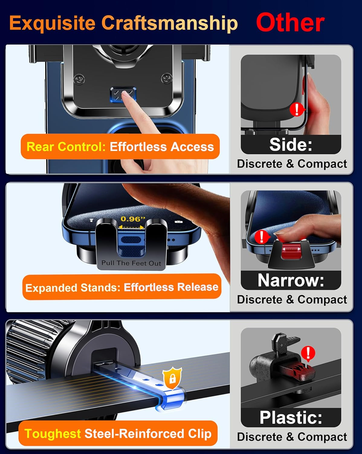 Dash Mounted Holders Phone Holders for Your Car Phone Mount for Car Windshield Dashboard Air Vent Universal Desk Mounts Hands Free Automobile Cell Phone Holder Fit for Iphone Smartphone