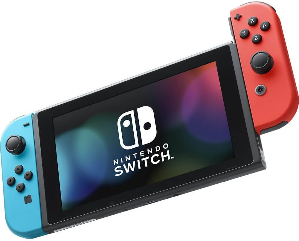 Switch with Neon Blue and Neon Red Joy‑Con