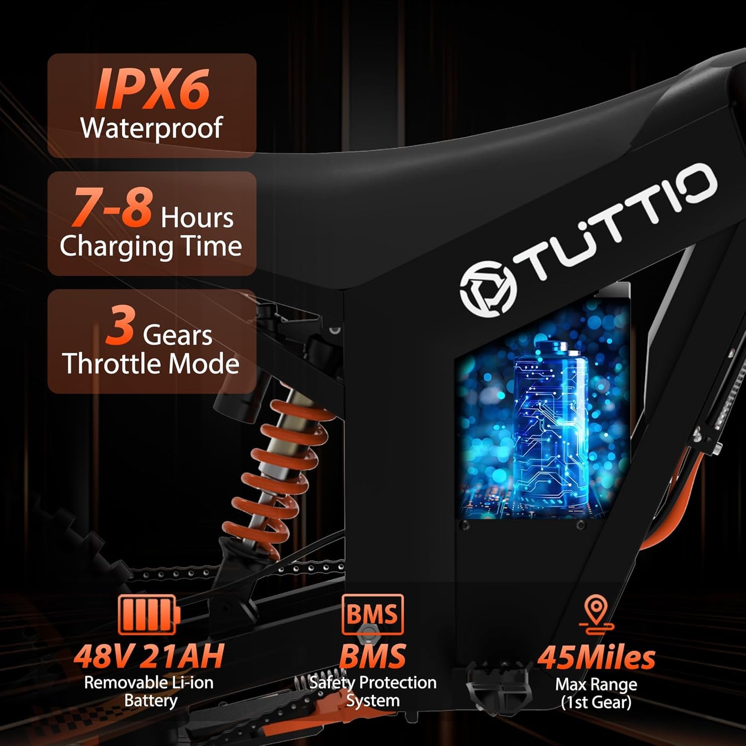 Soleil01 Electric-Dirt-Bike for Teens Adults, 14"/12" Fat Tire 2000W Electric-Motorcycle with 48V 21AH Battery Ebike 37MPH Hydraulic Brakes Mountain Off-Road Ebike Fit Age 13+