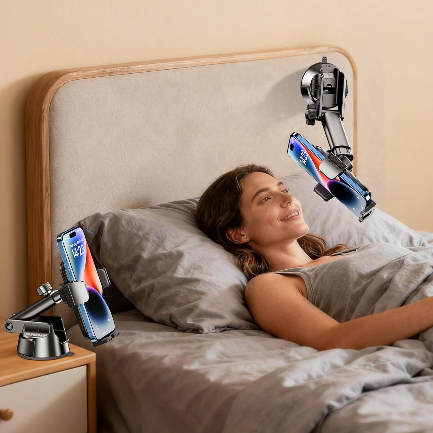 Dash Mounted Holders Phone Holders for Your Car Phone Mount for Car Windshield Dashboard Air Vent Universal Desk Mounts Hands Free Automobile Cell Phone Holder Fit for Iphone Smartphone