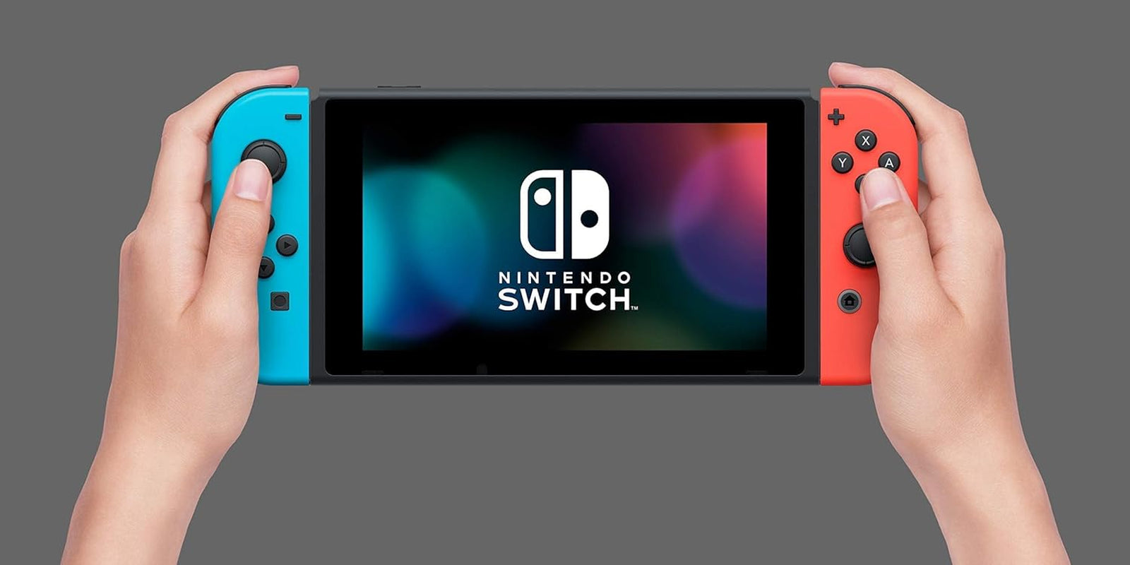 Switch with Neon Blue and Neon Red Joy‑Con